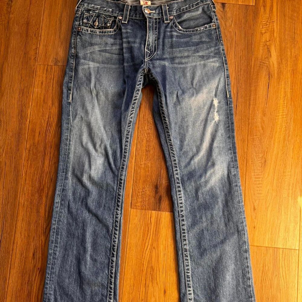 True-religion Men's Blue and Navy Jeans